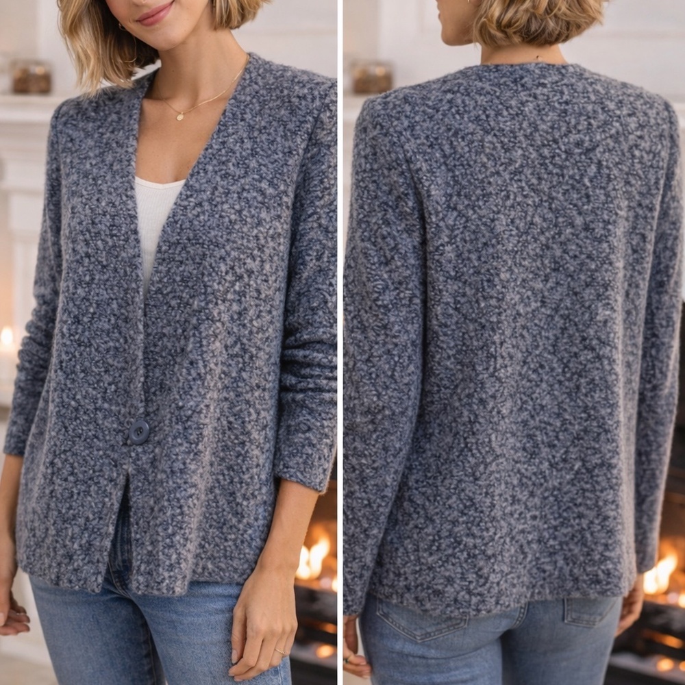Deed Sweater Cardigan | Made in Canada | Size L–XL‎ | Cozy Textured Knit